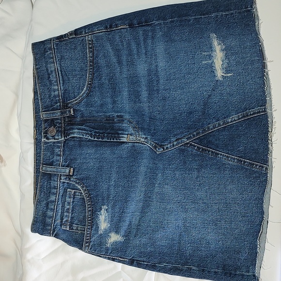 Everlane Denim Jean Skirt Mini Distressed - Picture 1 of 9